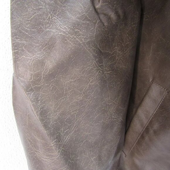 NEW SNDYS Womens Royce Oversized Faux Leather Jacket Size XL Mocha Brown - Picture 10 of 14